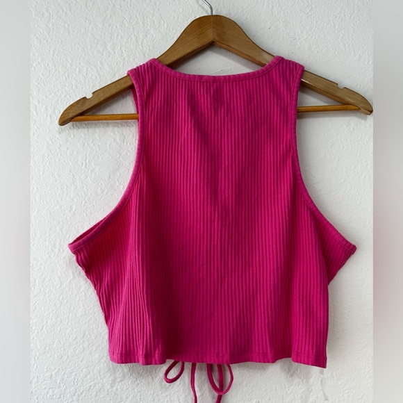 DEREKHEART Light Pink Oversized Tank Top XL Top Lace Woman Crop Top Halter Top - Picture 5 of 10